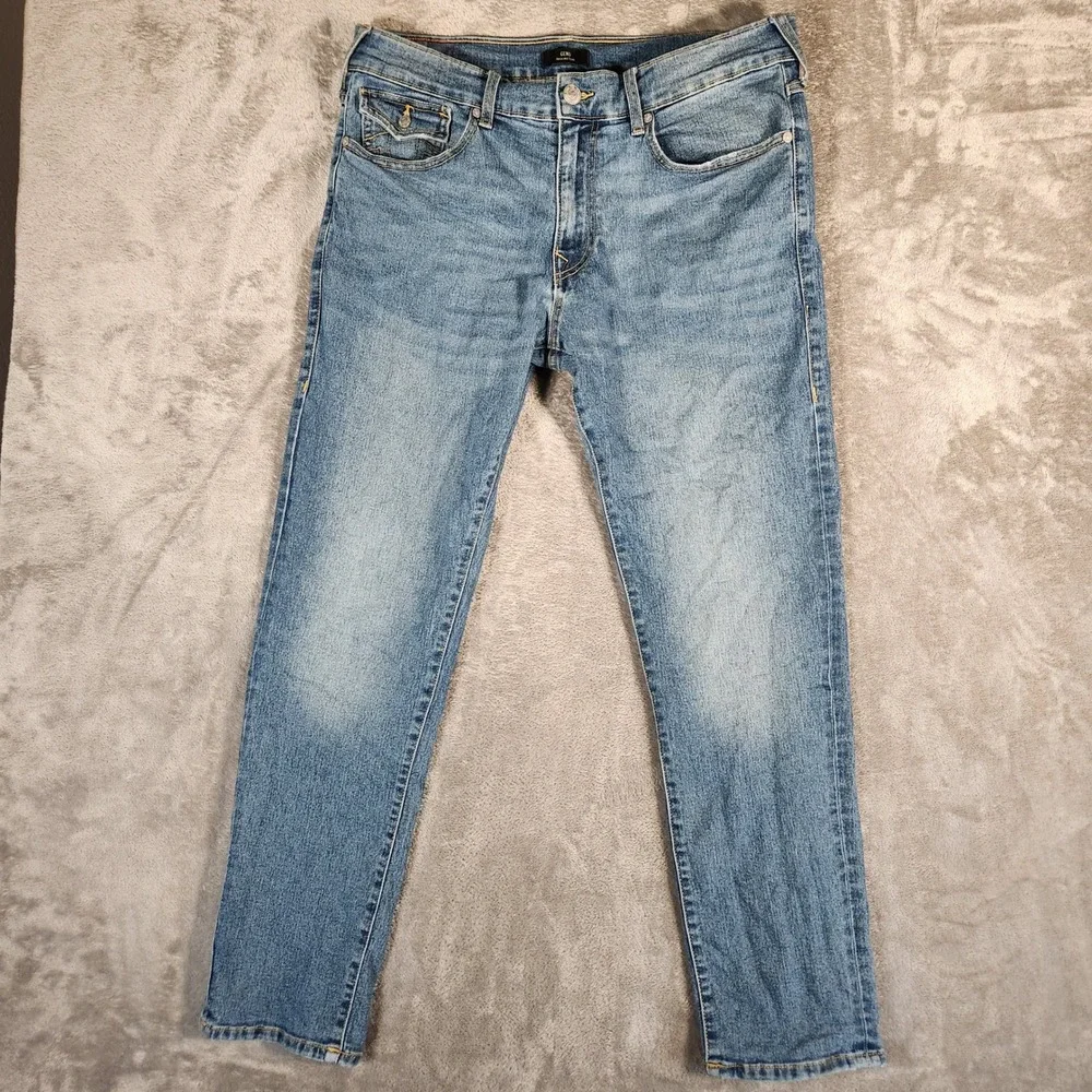 True Religion Geno Jeans Mens 36 Blue Excellent Relaxed Slim Stretch Denim